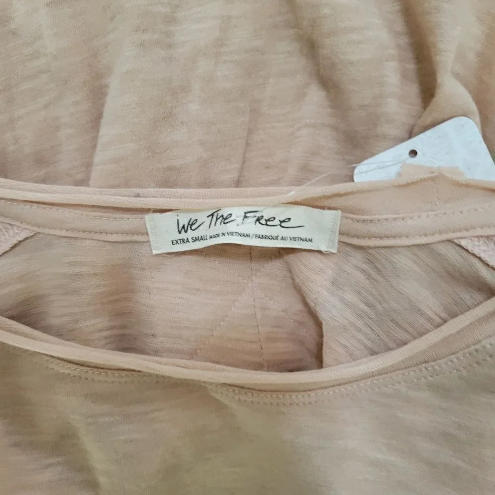FREE PEOPLE new ARIA top COTTON BLEND in Misty Mink XS NEW
